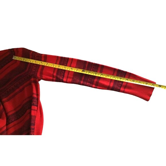 MERONA- WOMENS RED/NAVY CREW NECK LONG SLEEVE SWEATER SIZE SMALL - Picture 4 of 7